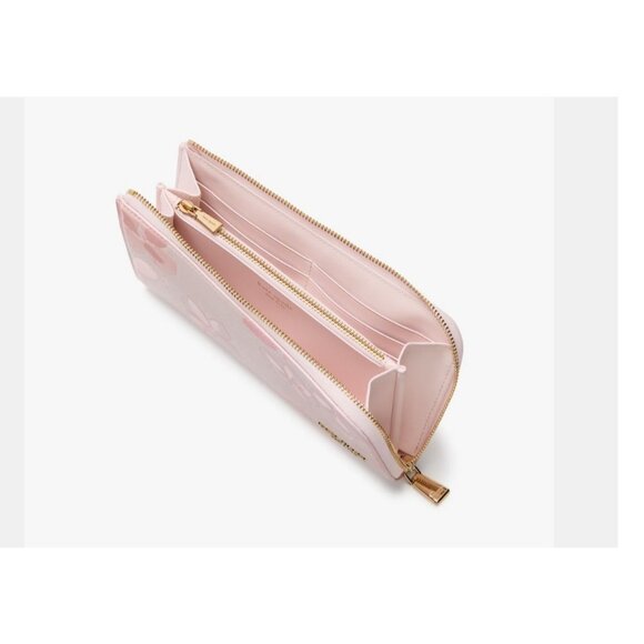 KATE SPADE NY Devin Springs Pansies leather women's zip large wallet - Pink - Picture 2 of 6